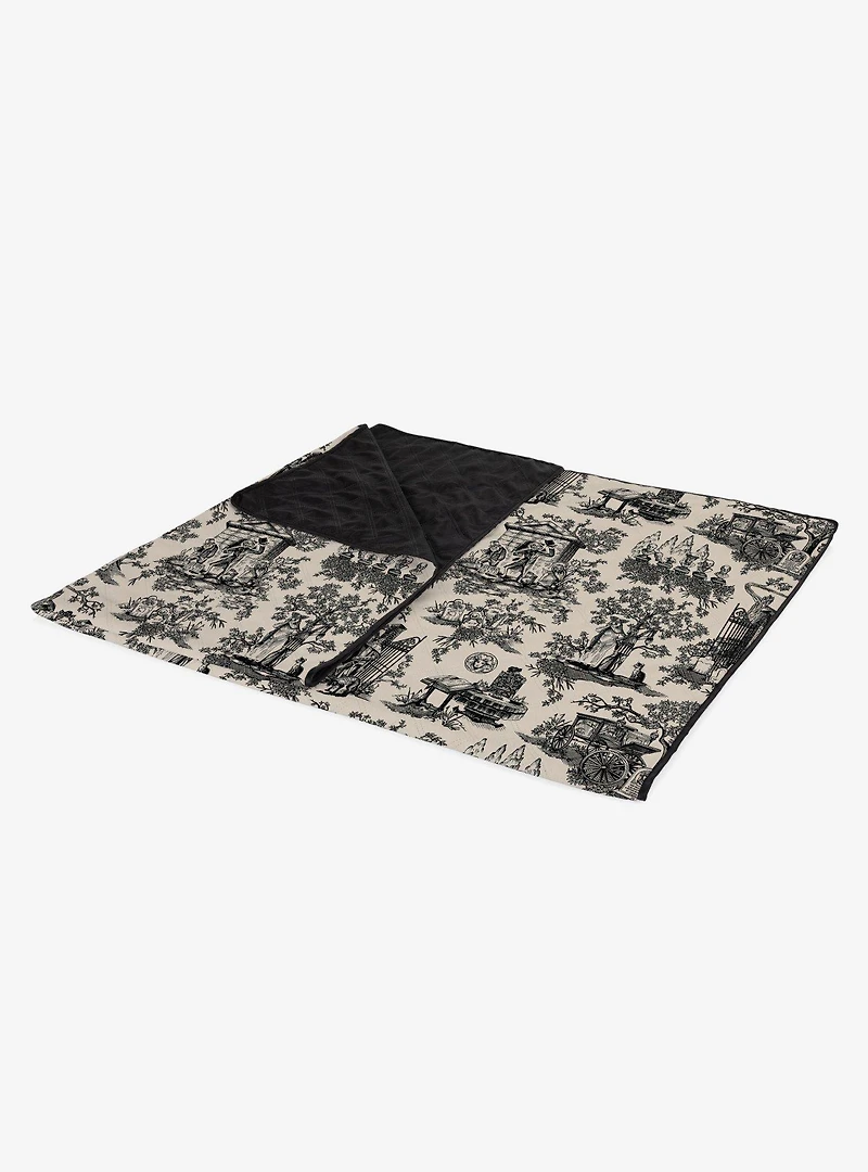 Disney The Haunted Mansion Welcome Foolish Mortals Impresa Picnic Blanket Beige