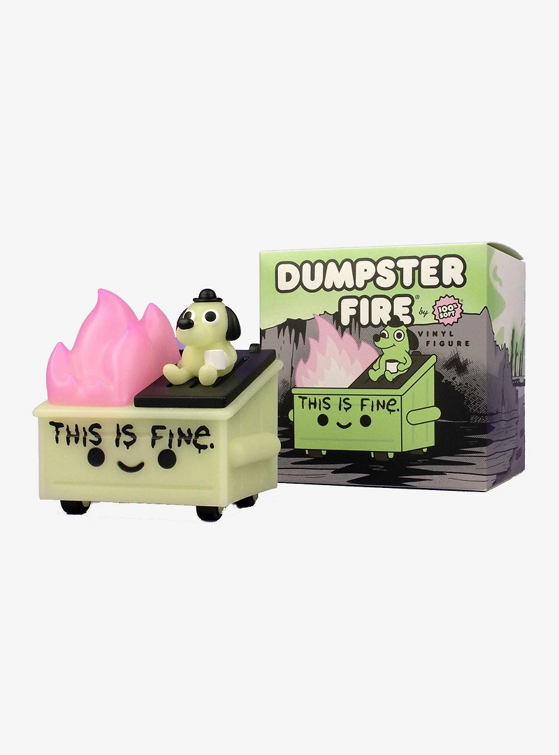 Dumpster Fire This Is Fine Glow-in-the-Dark Vinyl Figure