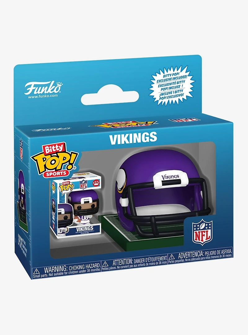 Funko Bitty Pop! Sports NFL Minnesota Vikings Helmet and Player Mini Vinyl Figure