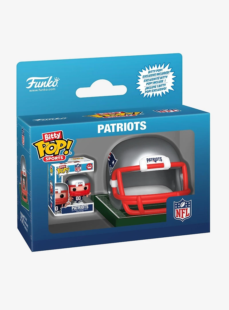 Funko Bitty Pop! Sports NFL New England Patriots Helmet and Player Mini Vinyl Figure