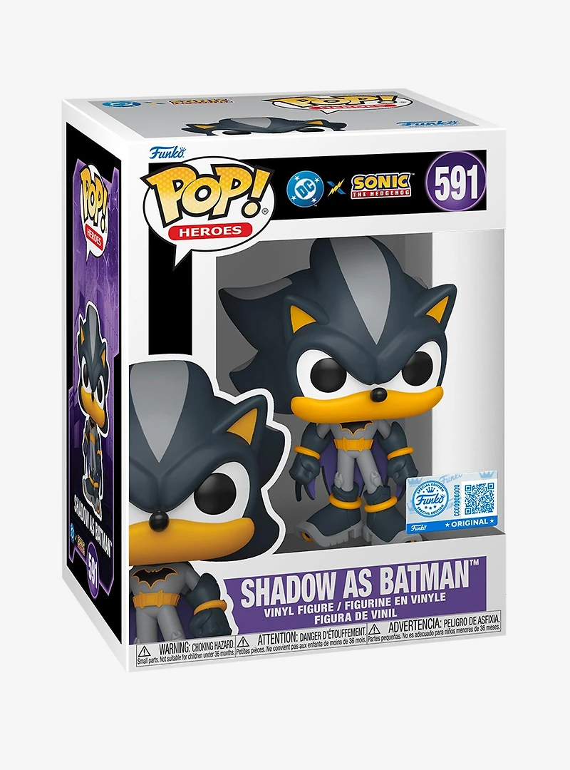 Funko Pop! Heroes DC Comics x Sonic the Hedgehog Shadow as Batman Vinyl Figure