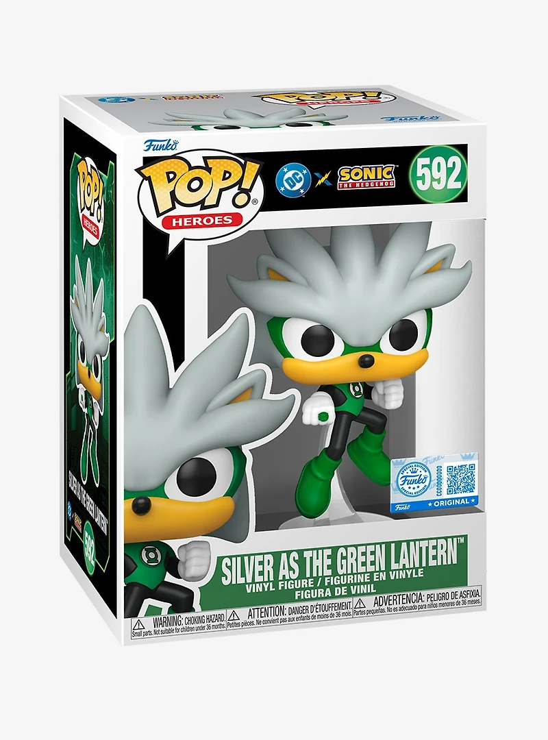 Funko Pop! Heroes DC Comics x Sonic the Hedgehog Silver as The Green Lantern Vinyl Figure