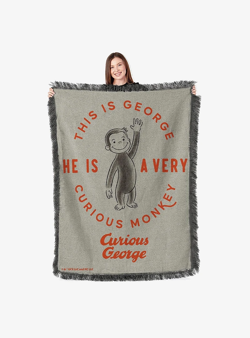 Curious George Very Curious Monkey Tapestry Throw Blanket