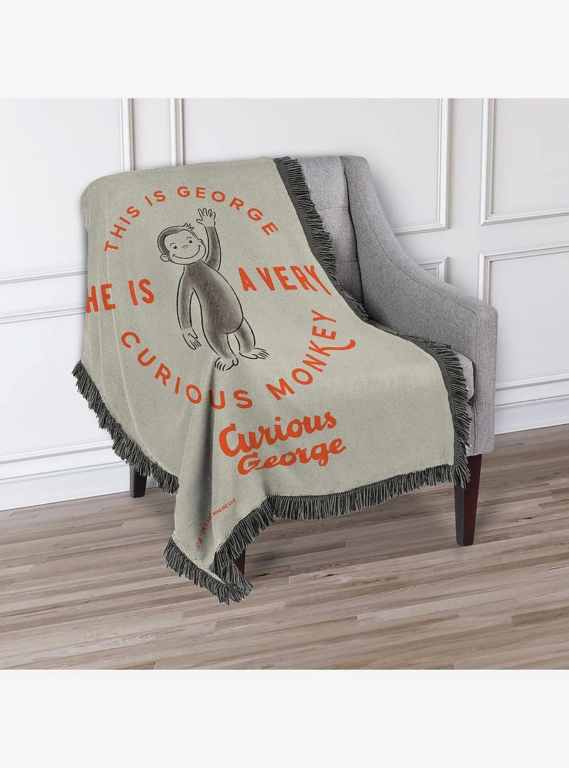 Curious George Very Curious Monkey Tapestry Throw Blanket