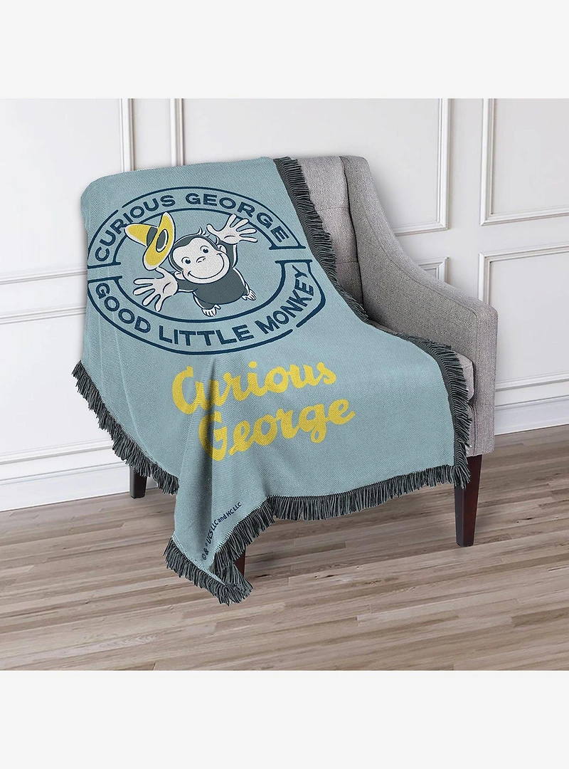 Curious George Good Little Monkey Tapestry Throw Blanket