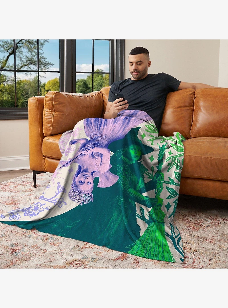 Wicked: For Good Pink and Green 50x60" Silk Touch Throw Blanket