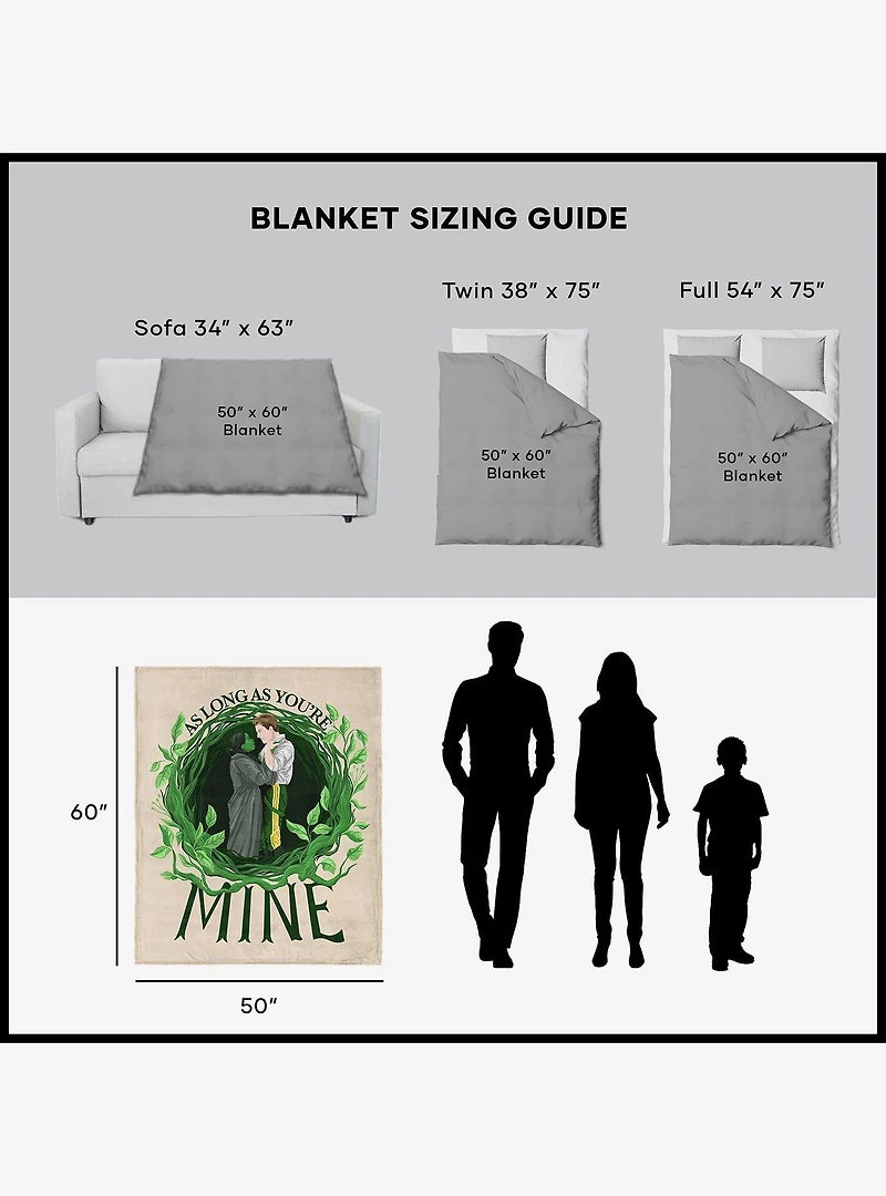 Wicked: For Good You're Mine Silk Touch Sherpa Throw Blanket