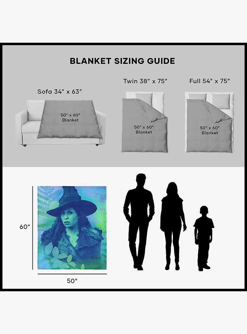 Wicked: For Good Greenery Silk Touch Sherpa Throw Blanket