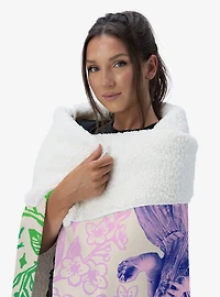 Wicked: For Good Pink and Green Silk Touch Sherpa Throw Blanket