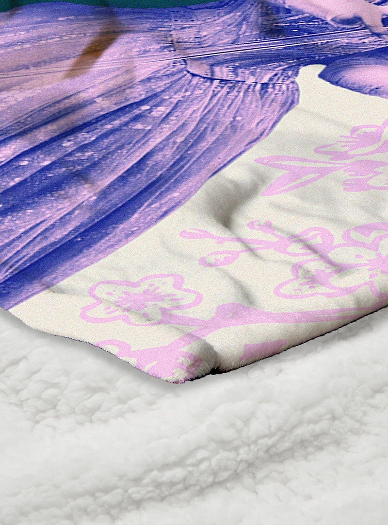 Wicked: For Good Pink and Green Silk Touch Sherpa Throw Blanket