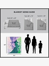 Wicked: For Good Pink and Green Silk Touch Sherpa Throw Blanket