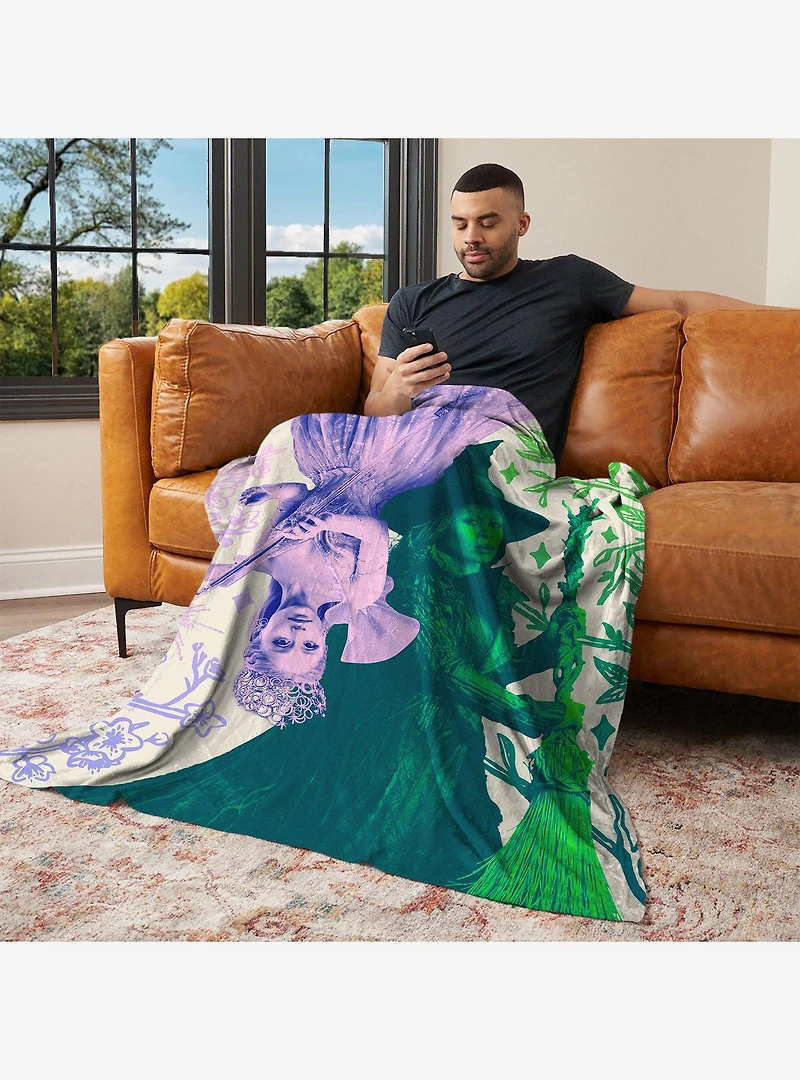 Wicked: For Good Pink and Green 60x80" Silk Touch Throw Blanket