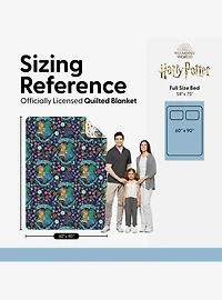 Harry Potter Botanical Crests 60x90" Quilted Throw Blanket