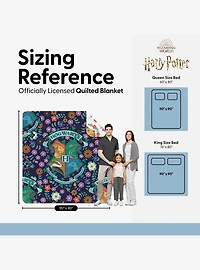 Harry Potter Botanical Crests 90x90" Quilted Throw Blanket