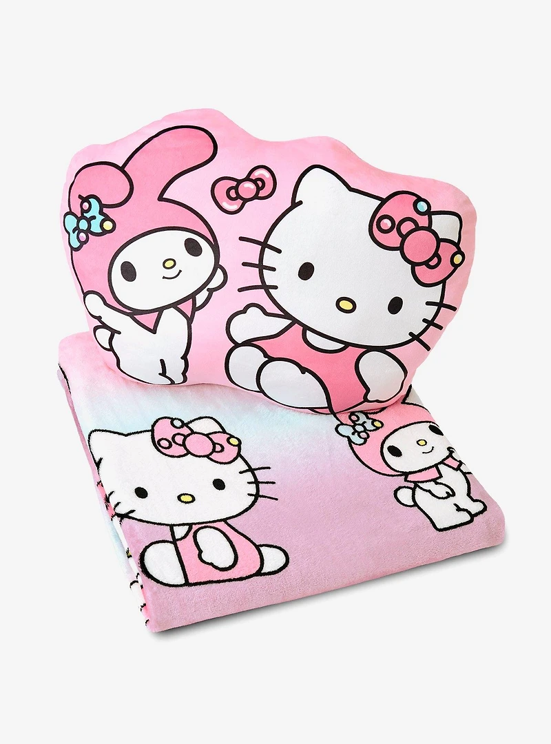 Hello Kitty Hello Bun Silk Touch Throw Blanket and Cloud Pal Set