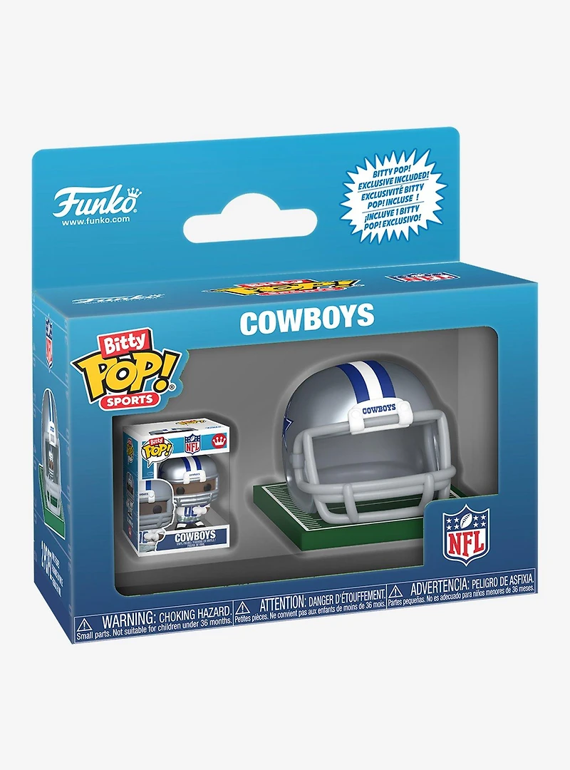Funko Bitty Pop! Sports NFL Dallas Cowboys Helmet and Player Mini Vinyl Figure
