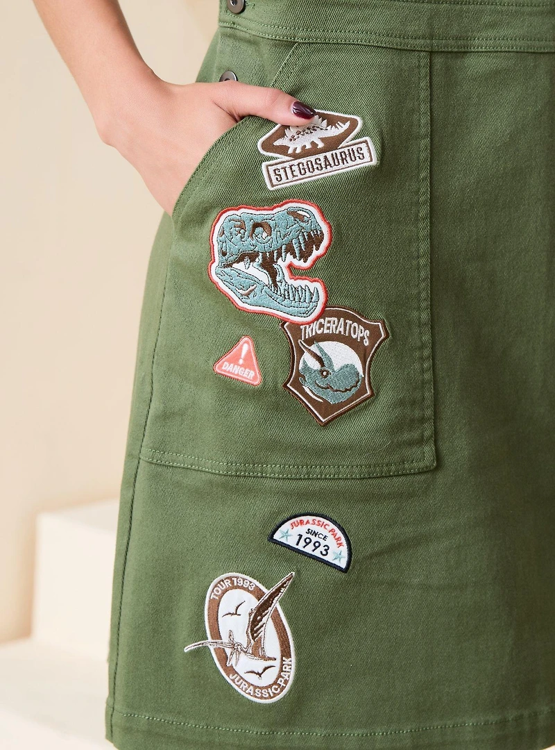 Jurassic Park Embroidered Patches Women's Overall Dress - BoxLunch Exclusive