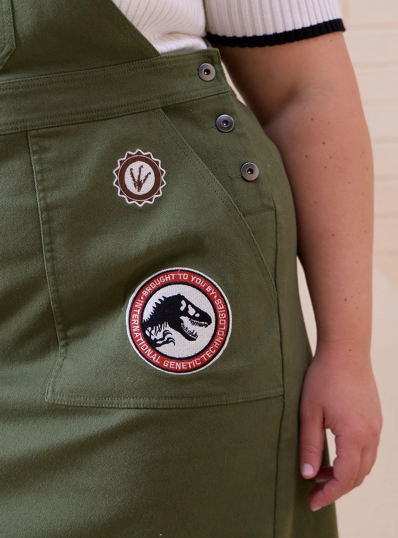 Jurassic Park Embroidered Patches Women's Plus Overall Dress - BoxLunch Exclusive