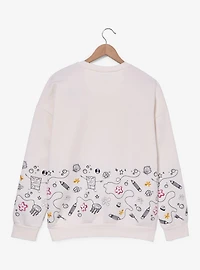 SpongeBob SquarePants DoodleBob Icons Embroidered Women's Crewneck - BoxLunch Exclusive