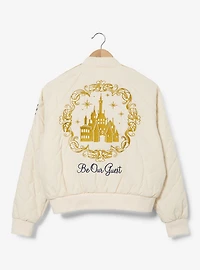 Disney Beauty and The Beast Belle Women's Cropped Quilted Racing Jacket - BoxLunch Exclusive