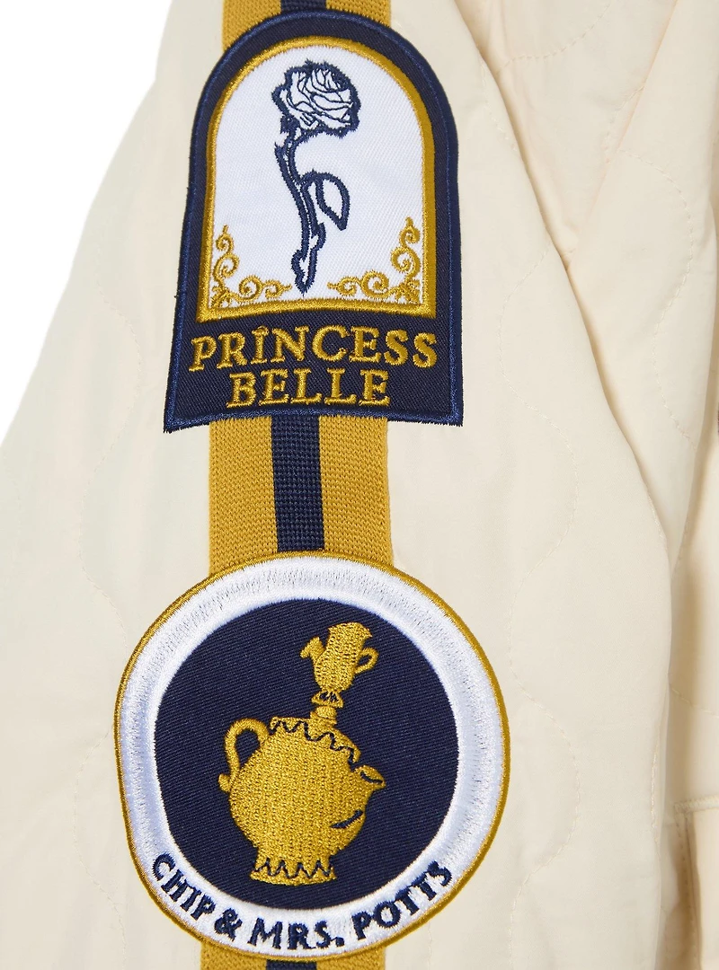 Disney Beauty and The Beast Belle Women's Cropped Quilted Racing Jacket - BoxLunch Exclusive