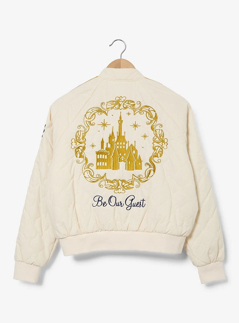 Disney Beauty and The Beast Belle Women's Plus Cropped Quilted Racing Jacket - BoxLunch Exclusive