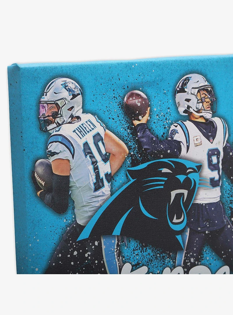 NFL Carolina Panthers Adam Thielen & Bryce Young Painterly Splash Canvas Wall Decor