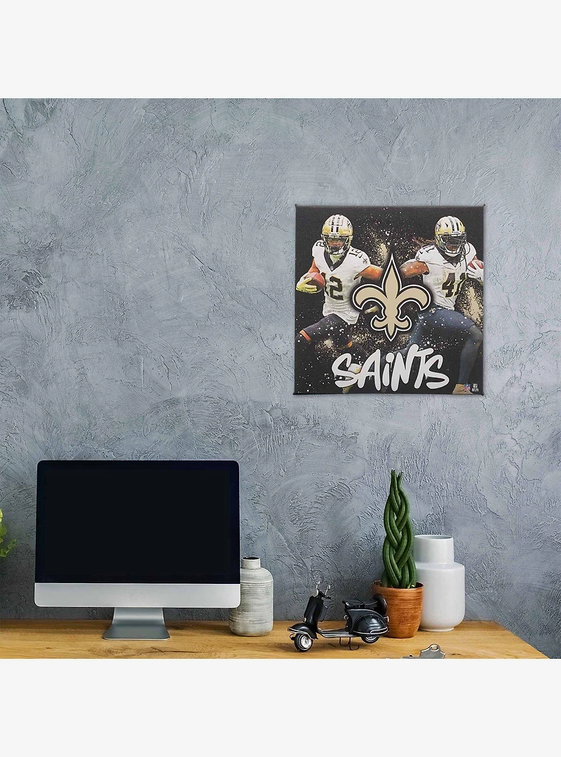 NFL New Orleans Saints Chris Olave & Alvin Kamara Painterly Splash Canvas Wall Decor