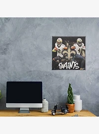 NFL New Orleans Saints Chris Olave & Alvin Kamara Painterly Splash Canvas Wall Decor