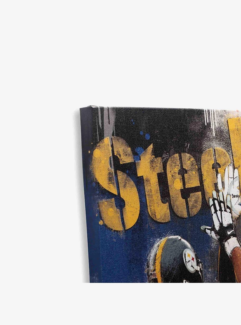 NFL Pittsburgh Steelers Cameron Heyward & T.J. Watt Painterly Graffiti Canvas Wall Decor