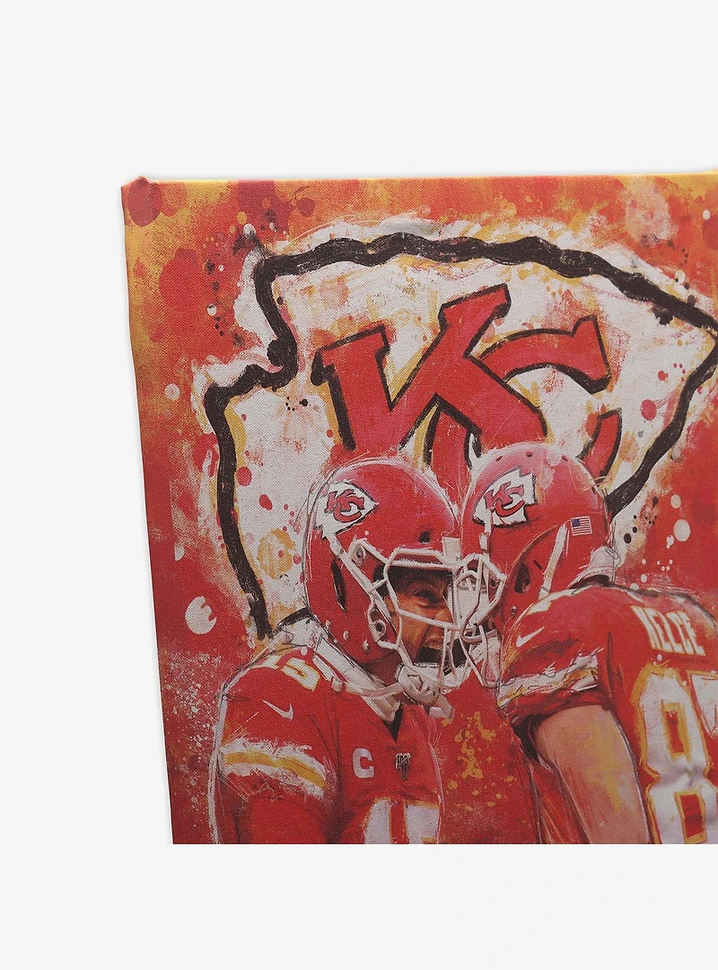 NFL Kansas City Chiefs Patrick Mahomes & Travis Kelce Painterly Graffiti Canvas Wall Decor