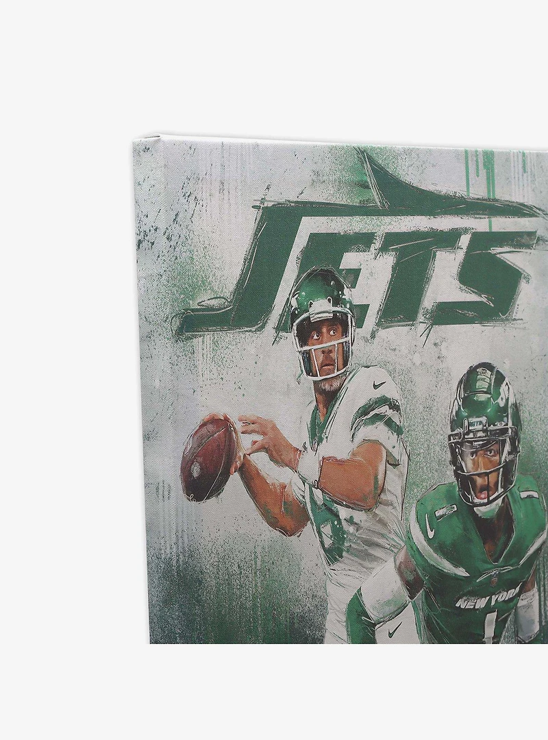 NFL New York Jets Aaron Rodgers & Sauce Gardner Painterly Graffiti Canvas Wall Decor