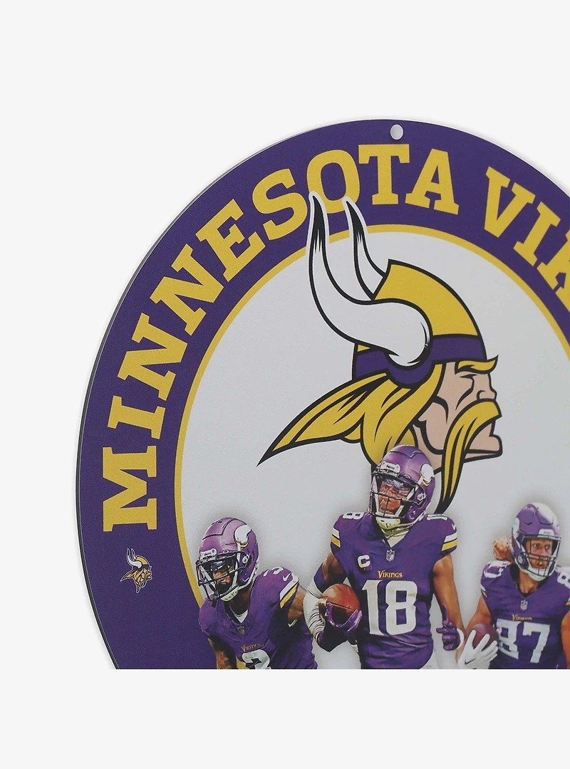 NFL Minnesota Vikings Gameday Round Metal Sign