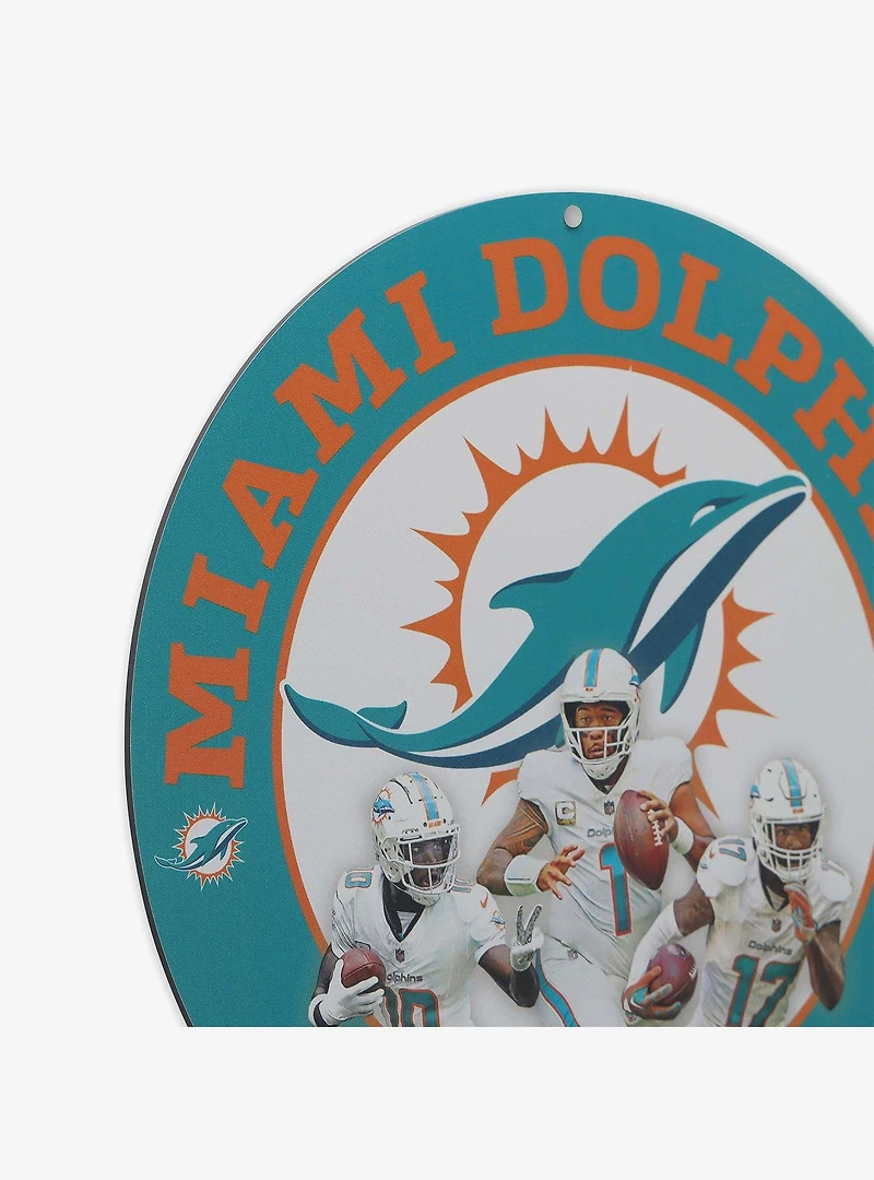NFL Miami Dolphins Gameday Round Metal Sign