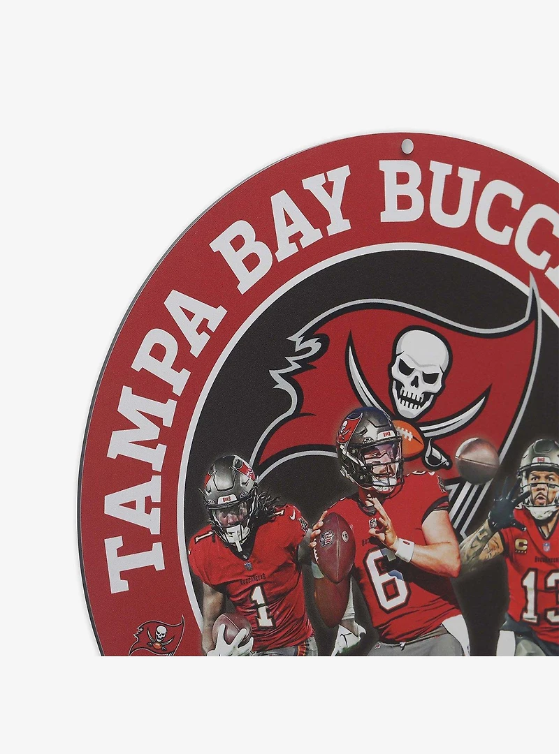NFL Tampa Bay Buccaneers Gameday Round Metal Sign