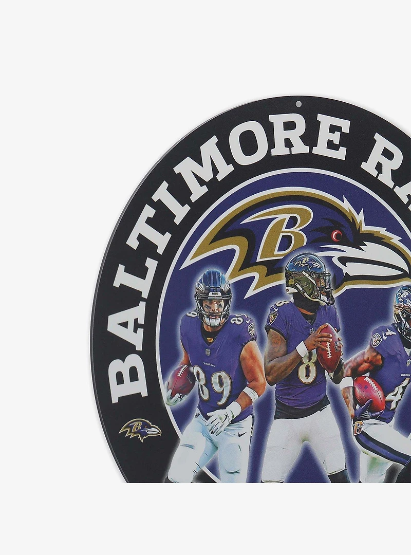 NFL Baltimore Ravens Gameday Round Metal Sign