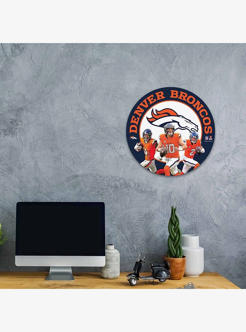 NFL Denver Broncos Round Wall Sign