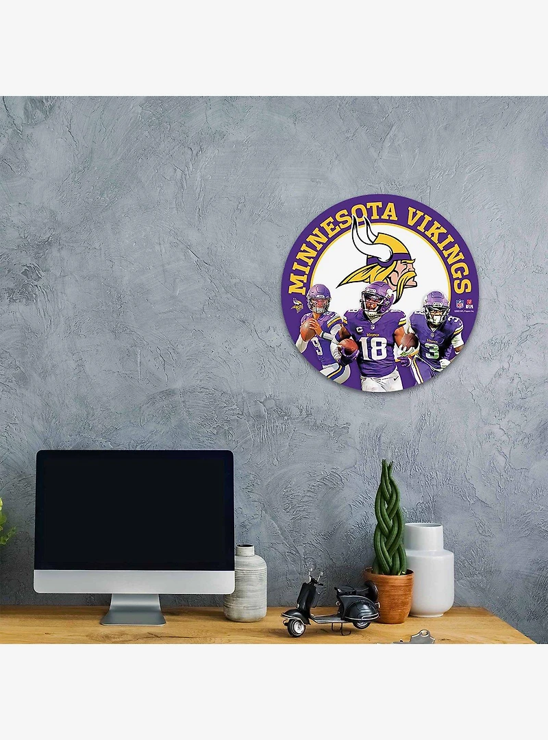 NFL Minnesota Vikings Round Wall Sign