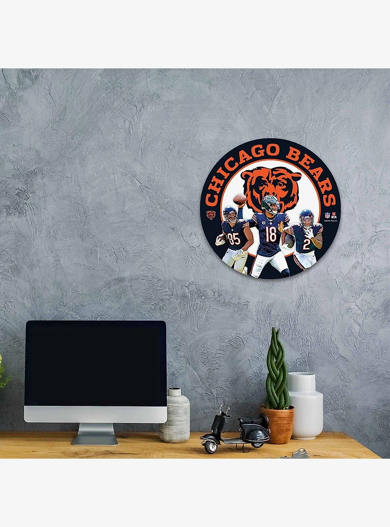 NFL Chicago Bears Round Wall Sign