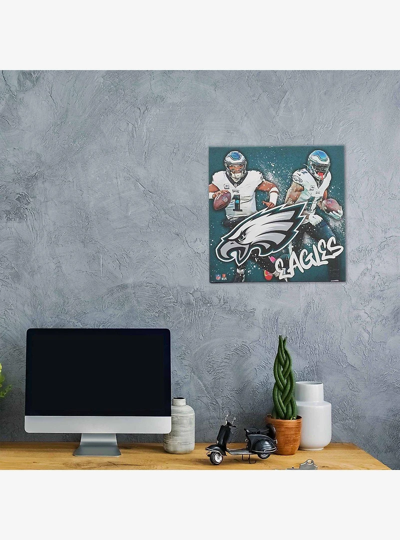 NFL Philadelphia Eagles Jalen Hurts & A.J. Brown Painterly Splash Canvas Wall Decor