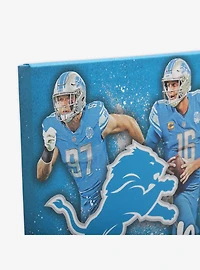 NFL Detroit Lions Aidan Hutchinson & Jared Goff Painterly Splash Canvas Wall Decor