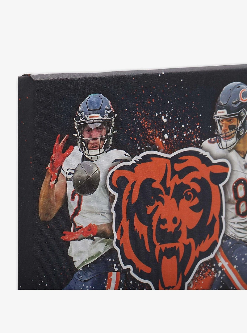 NFL Chicago Bears DJ Moore & Cole Kmet Painterly Splash Canvas Wall Decor