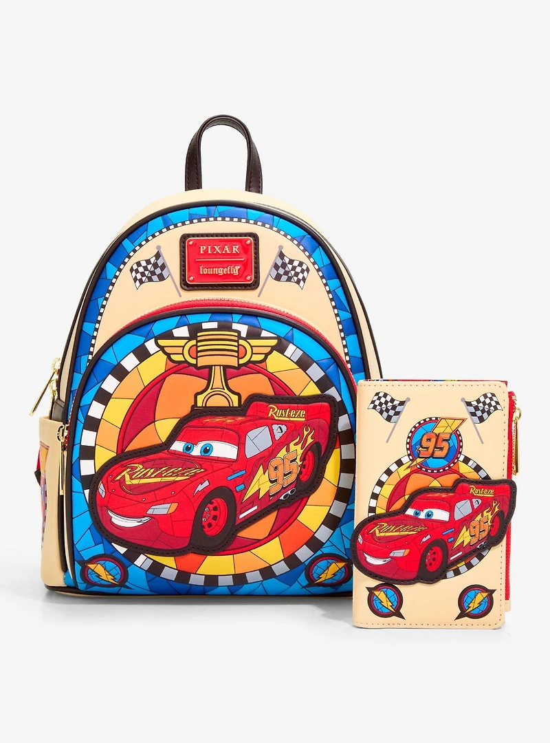 Loungefly Disney Cars Lightning McQueen Stained Glass Zip Wallet — BoxLunch Exclusive