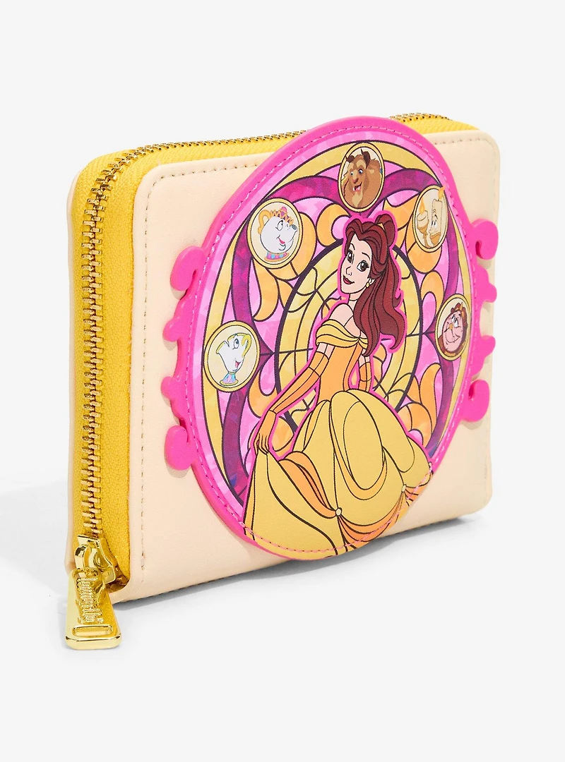 Loungefly Disney Beauty and the Beast Belle Stained Glass Zip Wallet — BoxLunch Exclusive