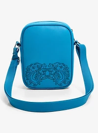 Loungefly Disney Lilo & Stitch Blue Floral Embossed Crossbody Bag - BoxLunch Exclusive