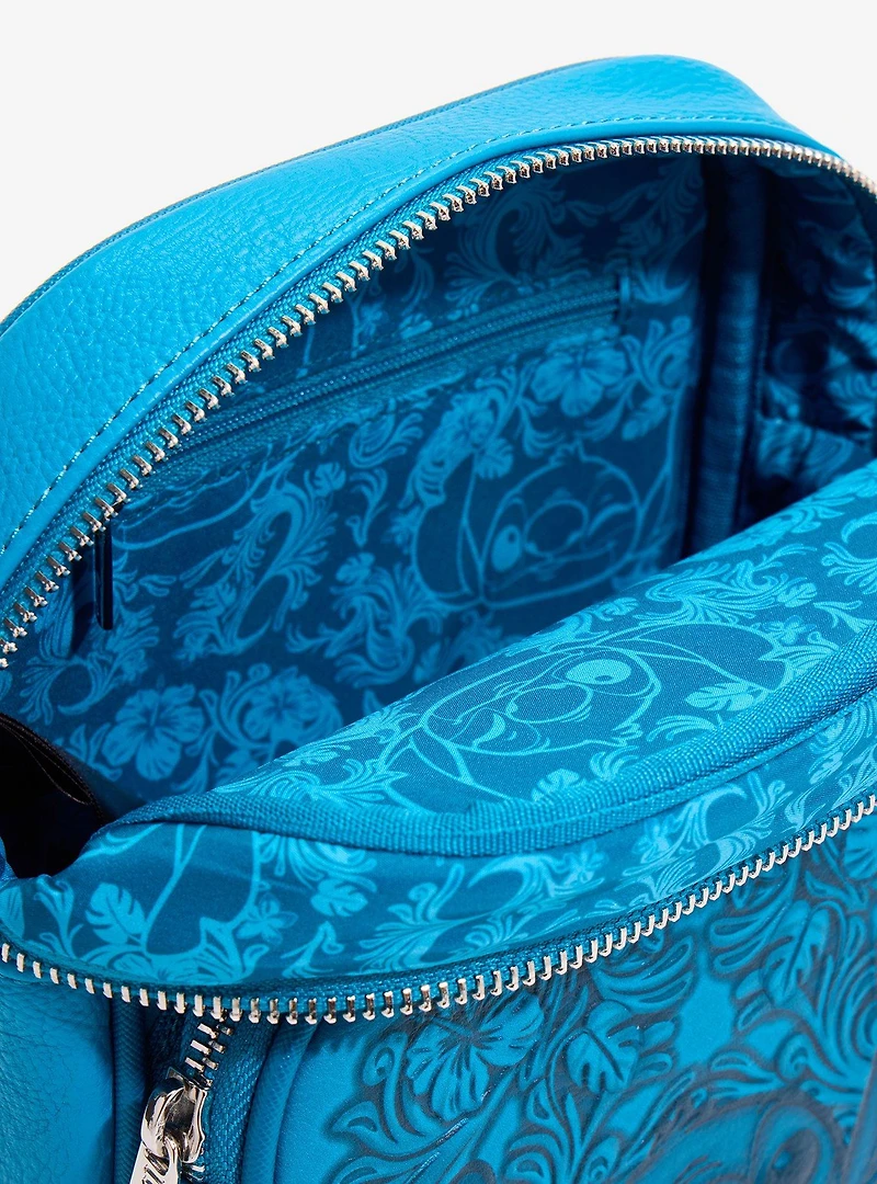 Loungefly Disney Lilo & Stitch Blue Floral Embossed Crossbody Bag - BoxLunch Exclusive