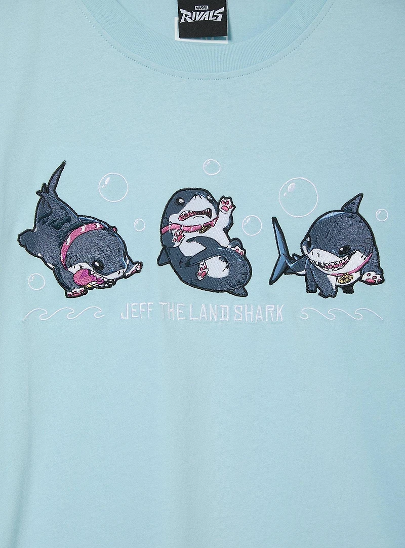 Marvel Rivals Jeff the Land Shark Embroidered Women's T-Shirt - BoxLunch Exclusive