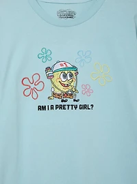 SpongeBob SquarePants Am I A Pretty Girl Embroidered Women's T-Shirt - BoxLunch Exclusive