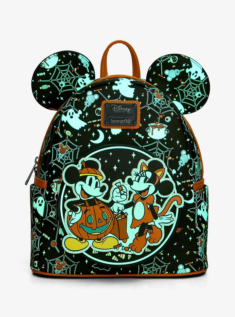 Loungefly Disney Mickey & Minnie Halloween Costumes Glow-in-the-Dark Mini Backpack - BoxLunch Exclusive