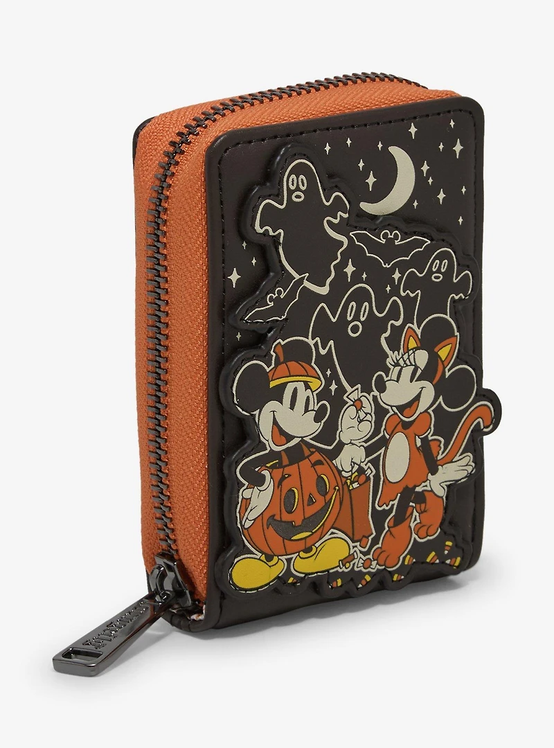 Loungefly Disney Mickey & Minnie Halloween Costumes Glow-in-the-Dark Accordion Wallet - BoxLunch Exclusive